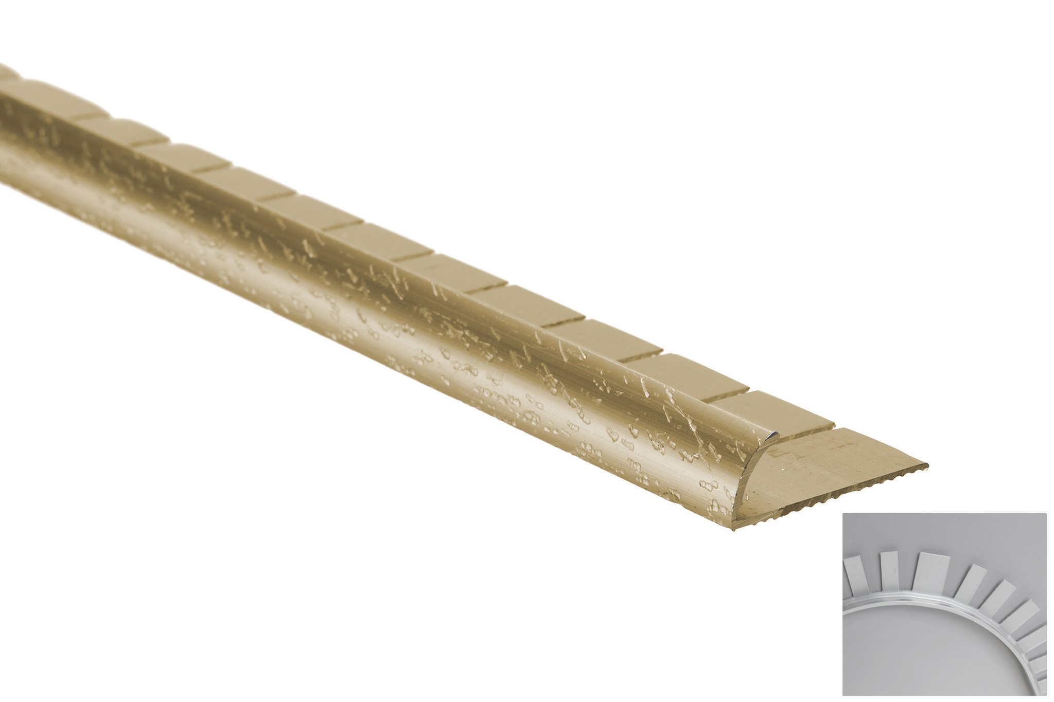 Aluminum Tapdown - Pinless - Residential - Contour - Hammered Gold Anodized (HGA) - 1/2 in. (12.5 mm) x 12 ft. (3.7 m)