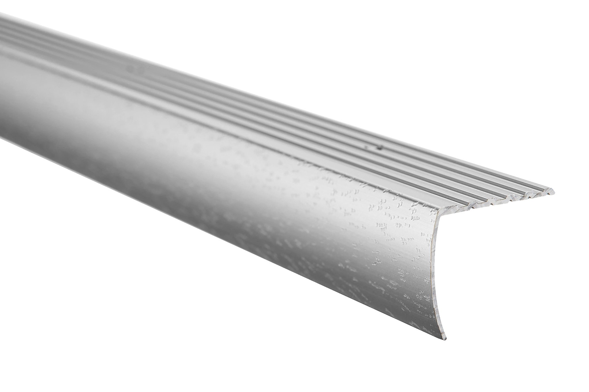 Aluminum Stair Nosing - Hammered Silver (HSI) - 1-1/8 in. (28.5 mm) x 12 ft. (3.7 m)
