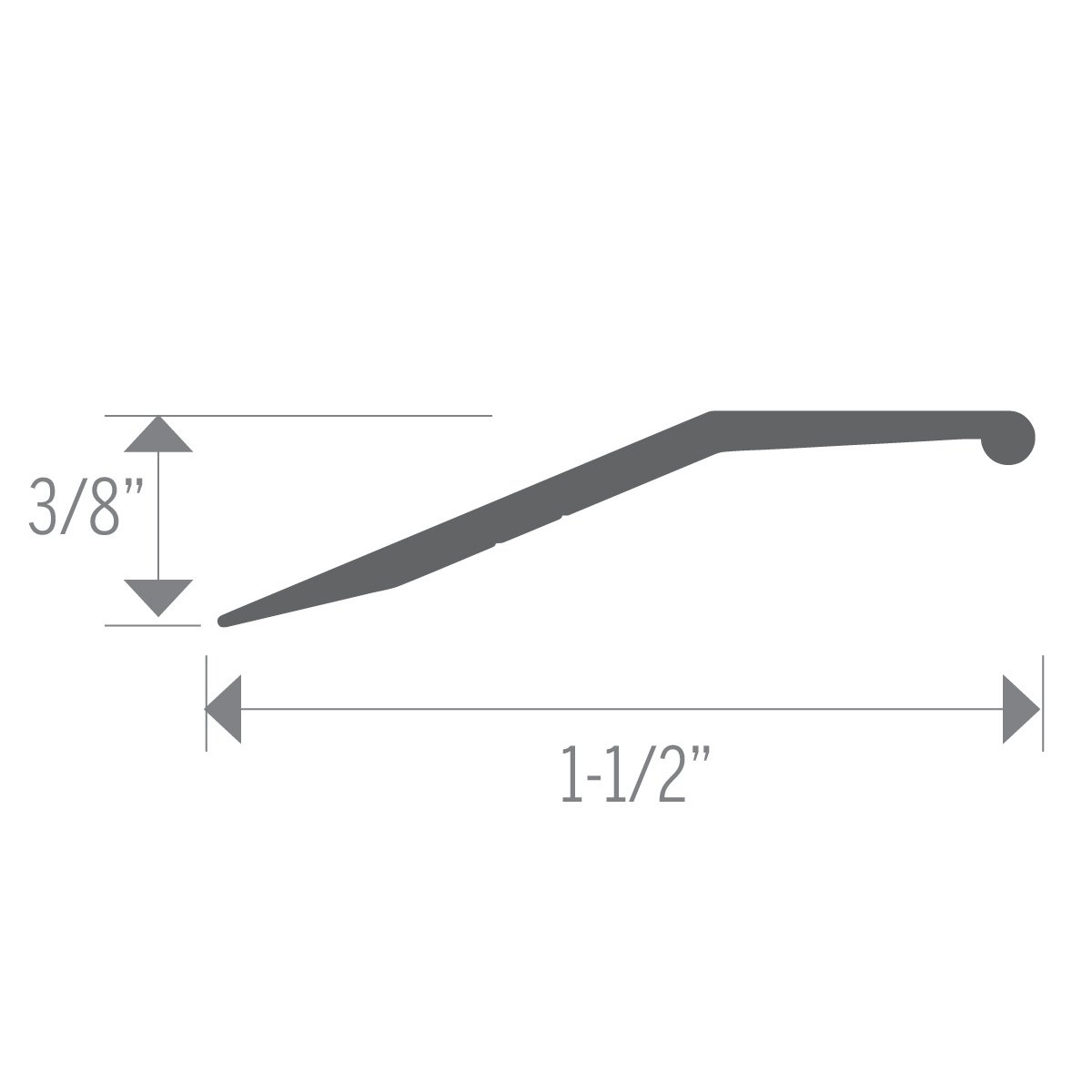 Moulure biseautée en aluminium − Usage résidentiel − Argent martelé (HSI) − 38 mm (1 1/2 po) x 3,7 m (12 pi)