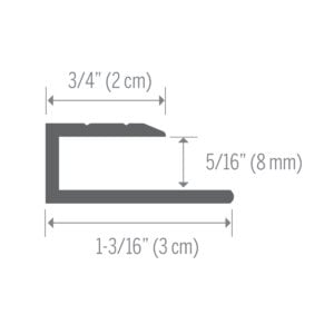 Moulure d’arrêt pour stratifiés métalliques (moulure en J) – Champagne satiné (SCP) – 8 mm (5/16 po) x 2,4 m (8 pi)