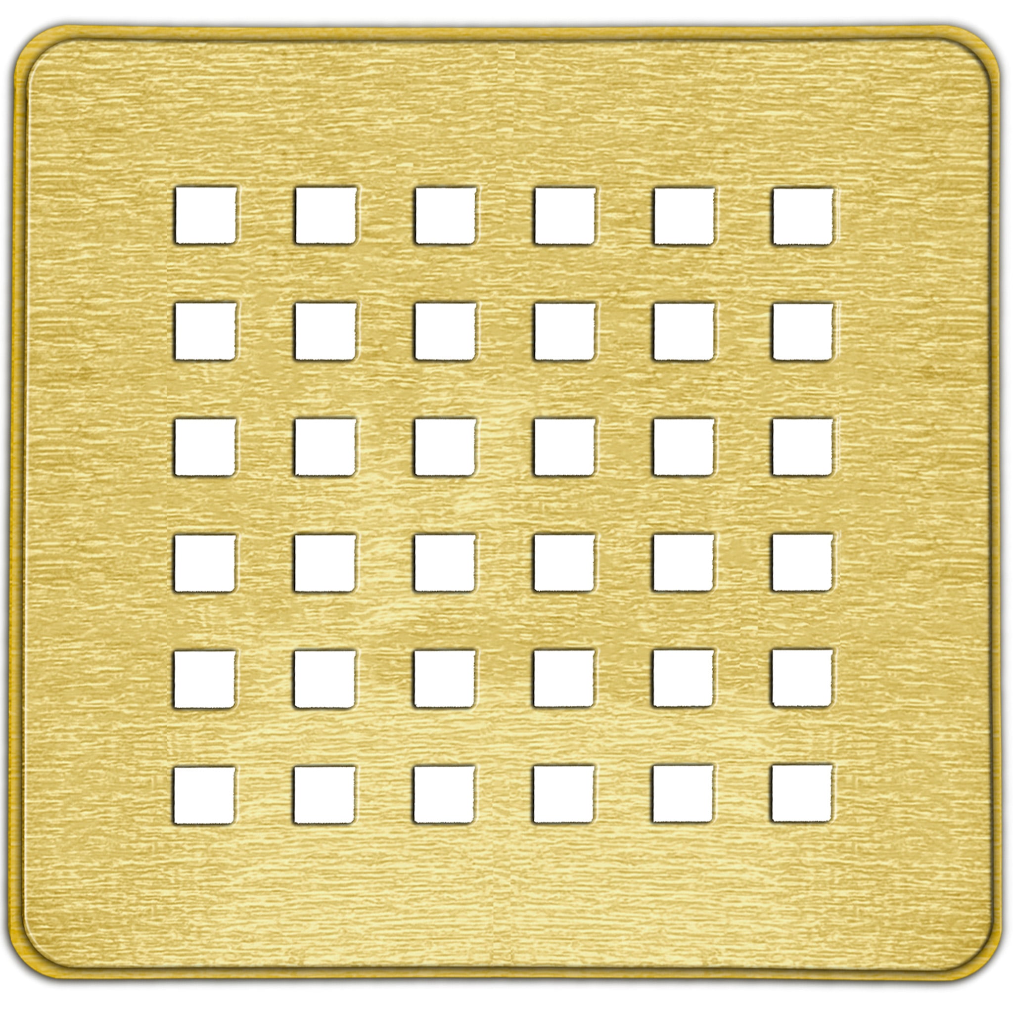 PRO-SELECT[MD] – grille de drain standard – 10,2 cm x 10,2 cm (4 po x 4 po) - motif Carré  - Or