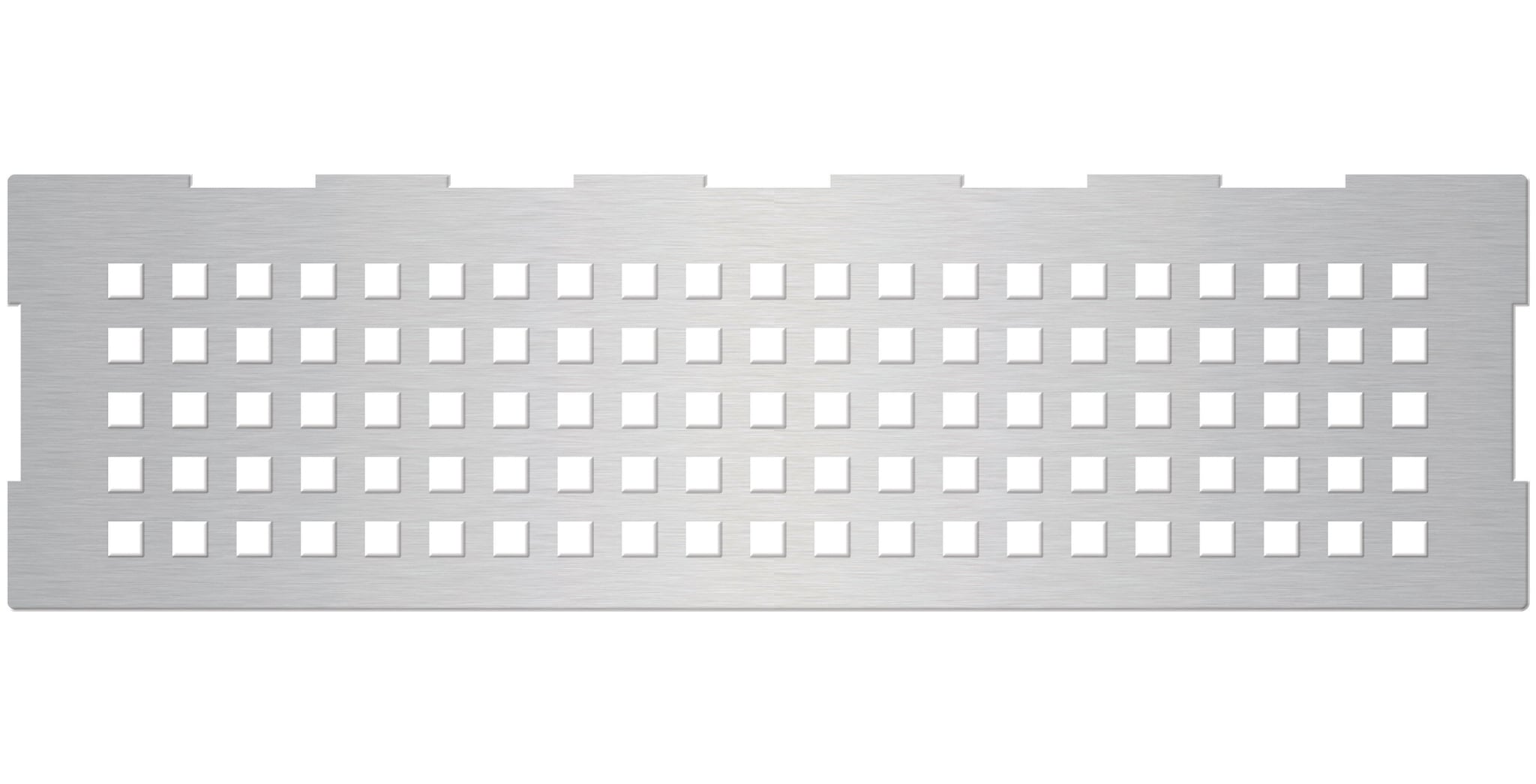 PRO-SELECT® - Estante para nicho - 30 x 9 cm (11-7/8 x 3-3/8 pulg.) - Patrón Square - Acero inoxidable